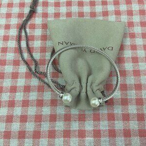 David Yurman 925 Sterling Silver Pearl Bracelet